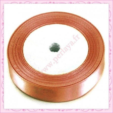 23 mètres de ruban satin 12mm marron chocolat