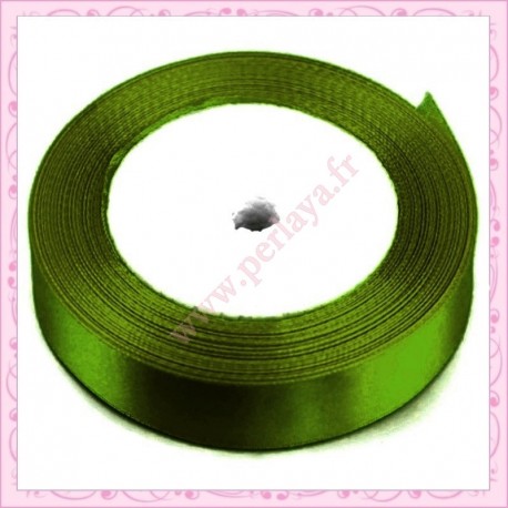 23 mètres de ruban satin 12mm vert kaki