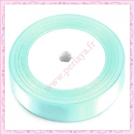 23 mètres de ruban satin 12mm bleu pastel