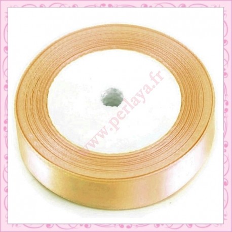 23 mètres de ruban satin 12mm marron