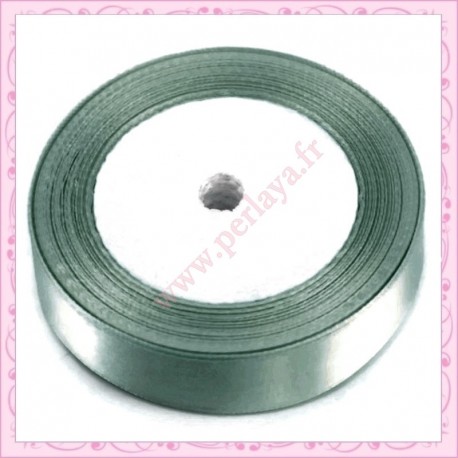 23 mètres de ruban satin 12mm gris argenté