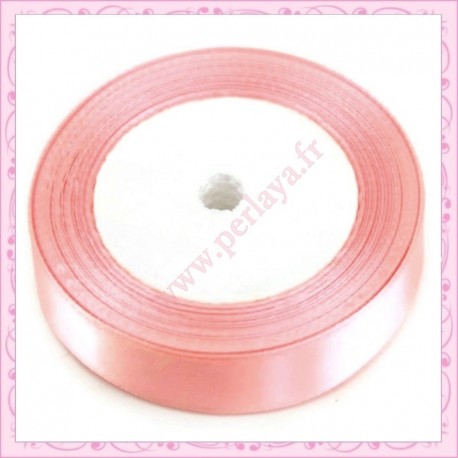 23 mètres de ruban satin 12mm vieux rose