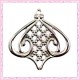 15 filigranes argentées foncé 2.6cm en métal