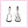 15 breloques guitare argentées en métal 2.6cm