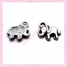 15 petites breloques éléphant en métal argentées 1.1cm