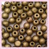 230 perles rondes 10mm dorées en bois