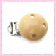 2 clips attache-tétine en bois blanc 4.5cm
