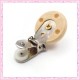 2 clips attache-tétine en bois blanc 4.5cm