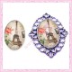 4 cabochons en verre oval 18x25mm Tour Eiffel