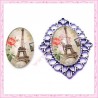 4 cabochons en verre oval 18x25mm Tour Eiffel