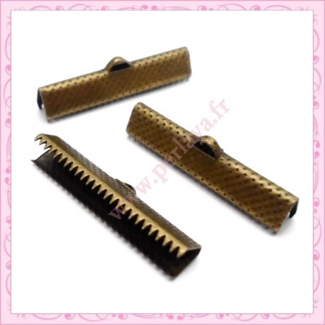 50 griffes bronze 35mm en métal pour ruban