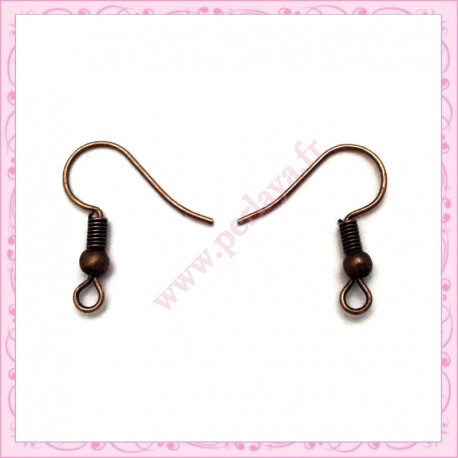 300 crochets bronze en métal pour boucle d'oreille 19mm