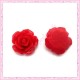 10 cabochons en résine fleur rouge 1,8cm