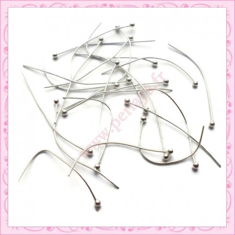 250 clous 25mm argentés à tête boule