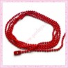 10 colliers 59cm en chaine bille rouge en métal