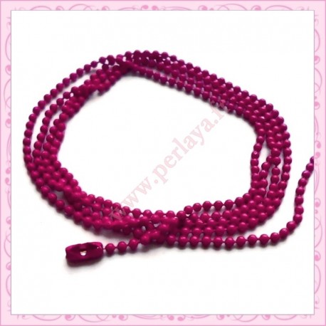 10 colliers 59cm en chaine bille rouge en métal