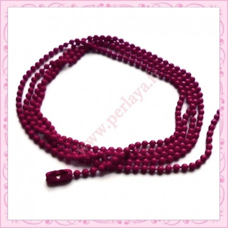 10 colliers 59cm en chaine bille fushia en métal