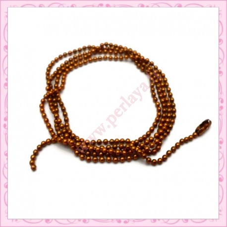 10 colliers 59cm en chaine bille bleu en métal