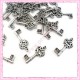 Lot de 30 breloques clefs argentées 2.8cm