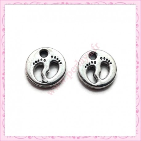 Lot de 20 sequins argentés 17mm en métal