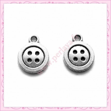 Lot de 15 breloques ciseaux en métal argentées 3cm