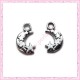Lot de 15 breloques lune en métal argentées 1.7cm
