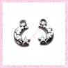 15 breloques lune et étoile en métal argentées 1.9cm
