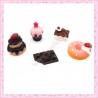 10 cabochons gourmands religieuse, donuts, patisserie, cupcake, tablette chocolat