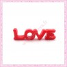 5 cabochons tag LOVE 47mm rouge