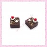 3 cabochons fondant au chocolat 14mm