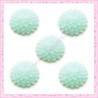 10 cabochons 15mm fleur bleu en résine
