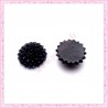 10 cabochons 15mm fleur noir en résine