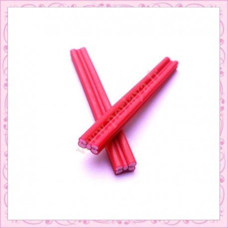 5 canes fimo noeuds rouge