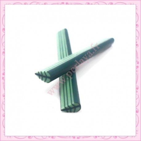 5 canes fimo feuille verte