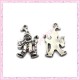 Lot de 15 breloques bonhomme en métal argentées 3cm