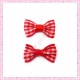 Lot de 20 appliques noeuds rouge et blanc à rayures 3.5cm