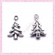 Lot de 15 breloques sapin en métal argentées 2.6cm