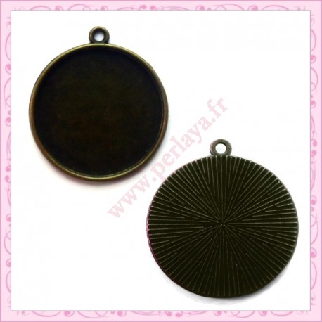 Lot de 30 supports cabochons bronze de 25mm