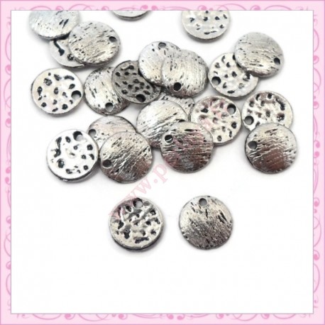 Lot de 50 petits sequins argentés 7mm en métal