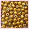 100 perles 8mm dorées tachetées en verre