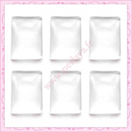 10 cabochons 30mm en verre transparent