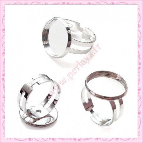 10 supports de bague 16mm argentés en métal