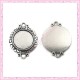 Lot de 50 connecteurs avec support cabochon 18mm argentés en métal