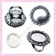 Kit de 5 bagues argentées 12mm + 5 cabochons en verres 12mm