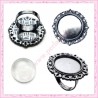 Kit de 3 bagues 20mm argentées + 3 cabochons en verres 20mm