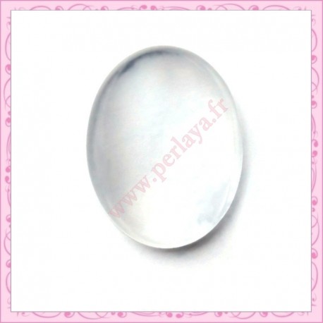 Lot de 20 cabochons en verre ovales 18x25mm transparent
