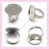 5 supports de bagues 20mm argentés foncés