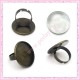 Kit de 3 bagues 25mm bronze + 3 cabochons en verres 25mm