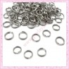 500 anneaux doubles 8mm argentés foncés en métal