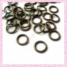 200 anneaux bronze 10mm en métal 1.5mm